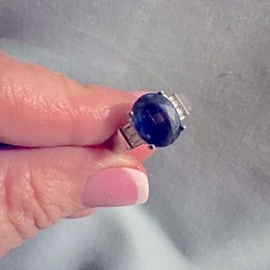 Kyanite and white sapphire in Sterling Silver